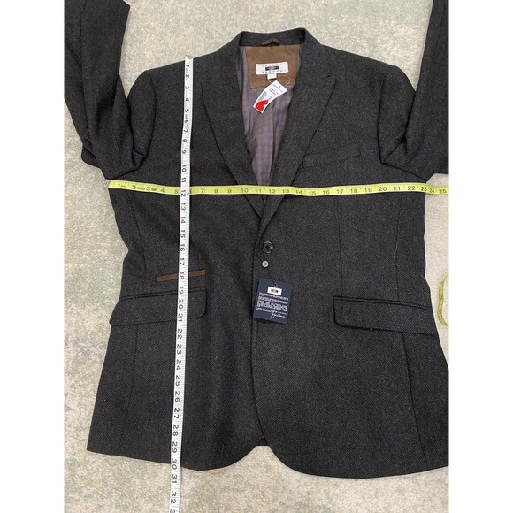 NEW Joseph Abboud Jacket Mens Size XL Charcoal Gray Sport Coat Wool Herringbone - Picture 4 of 9